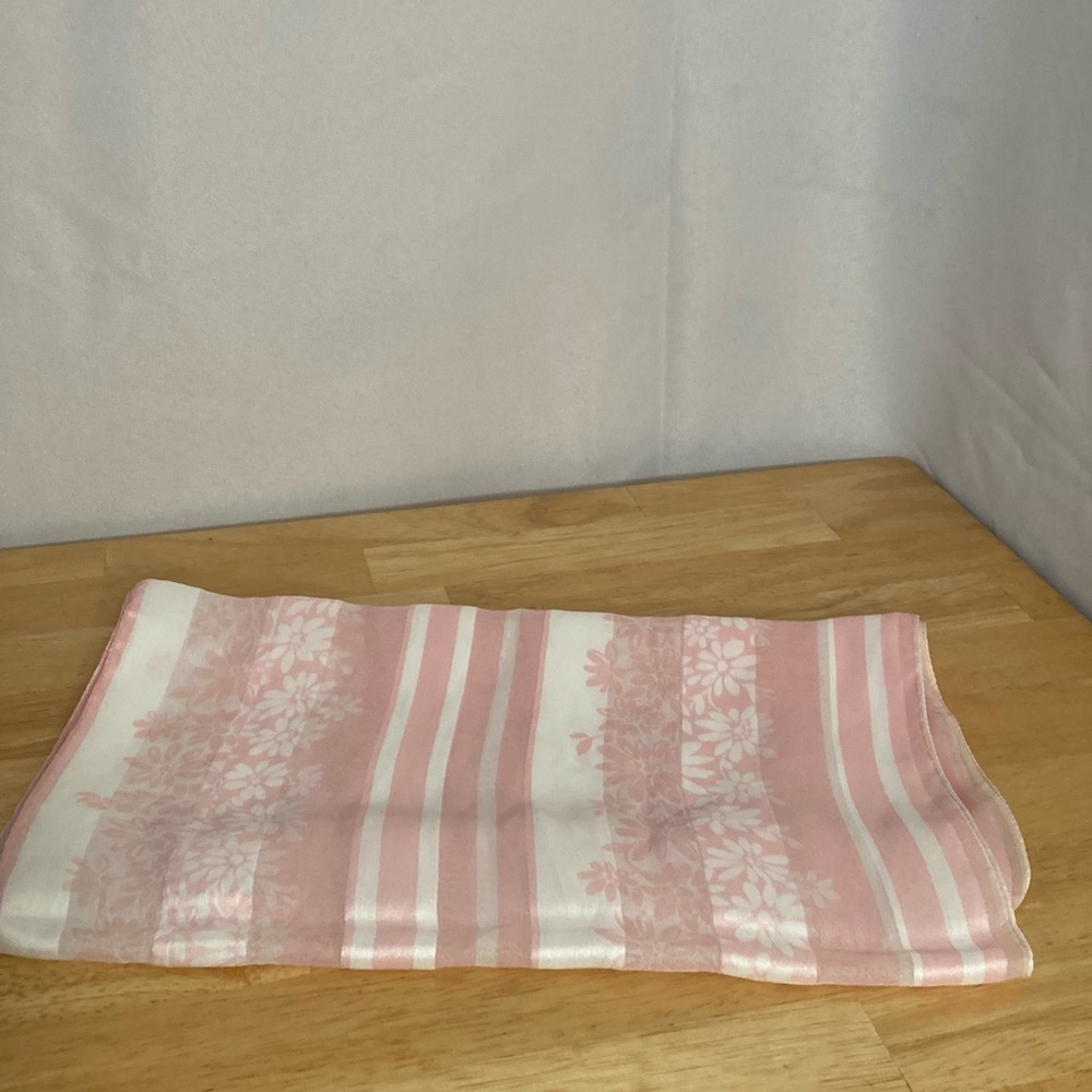 Pink floral/ stripe scarf